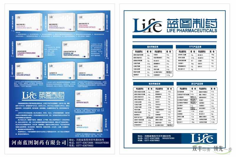 河南蓝图制药有限公司宣传单